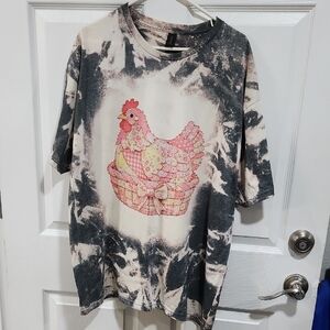 Gildan Softstyle Tie-Dye Tee in Black and Cream